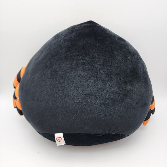 TY Cobb Black Spider Plush 12" Orange Striped Legs Halloween Squishy 2022 - Picture 2 of 7